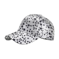 Cappellino da baseball argento metallizzato con stampe a stelle nere e visiera - Regolabile / Argento