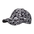 Cappellino da baseball nero con teschi bianchi e dettagli di occhi rossi glitterati - Nero