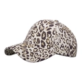 Casquette de baseball beige avec imprimé léopard noir et doré métallique chic - Beige