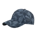 Navy blue baseball cap with embossed tulip texture and curved brim on white background - Adjustable / Navy Blue
