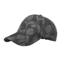 Unisex baseball cap in charcoal grey with leaf-textured pattern and embossed finish - Adjustable / Black