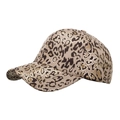 Casquette de baseball léopard à la mode avec finition en feuille d'or sur daim - Kaki