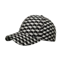 Cappellino da baseball invernale spesso con stampa geometrica a cubi 3D in bianco e nero - Grigio