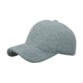 Thick light blue knitted baseball cap with silver lurex thread for autumn and winter - Blue