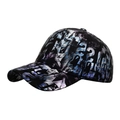 Holografische Graffiti-Baseballkappe in Schwarz mit silbernen Laser-Print-Details - Schwarz