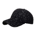 Casquette de baseball noire en laine d'agneau épaisse avec texture mouchetée - Noir