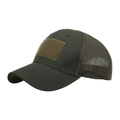 Tactical camouflage baseball cap in army green with mesh back and front patch area - Adjustable / Army Green