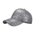 Dunkelgraue Baseballkappe mit Laser-Buchstabendruck und reflektierendem Metallic-Finish - Silber
