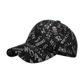 Schwarze Glitzer Baseballkappe mit reflektierenden silbernen Laser-Buchstaben-Mustern - Schwarz