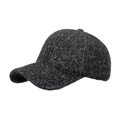 Warm dark grey knitted baseball cap with metallic silver thread and flecked texture - Black and White