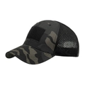 Tactical black camouflage baseball cap with breathable mesh back and front hook-and-loop patch - Adjustable / Camouflage Black