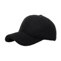 Black knit baseball cap with silver glitter details and thick thermal fleece lining - All Black