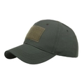 Gorra de béisbol táctica verde militar de tela ripstop con parche de velcro frontal - Verde Militar Sólido