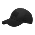 Gorra táctica negra de tela ripstop con área de velcro frontal para parches - Color Sólido-Negro