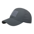 Gorra de béisbol táctica gris oscuro en tela ripstop con superficie frontal de velcro - Gris Sólido