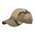 Tactical desert camo baseball cap with ripstop fabric and front hook and loop patch - Camo Khaki
