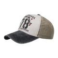 Gorra de béisbol retro con bloques de color caqui, blanco y negro y bordado California - Ajustable / Negro