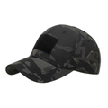Tactical Multicam Black baseball cap with ripstop fabric and front velcro patch area - Camouflage Black