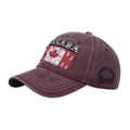 Berretto da baseball vintage bordeaux in cotone con ricamo foglia d'acero Canada - Borgogna