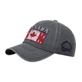 Berretto da baseball in cotone grigio scuro lavato con ricamo foglia d'acero del Canada - Grigio