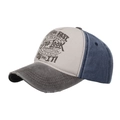 Gorra de béisbol vintage lavada con letras LIFEFAST y diseño de contraste tricolor - Ajustable / café