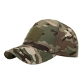 Tactical baseball cap with woodland camouflage pattern and front velcro patch area - Camouflage Sand Coffee