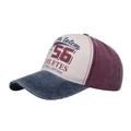 Berretto da baseball vintage tricolore con stampa 56 e dettagli consumati sulla visiera - Regolabile / Blu navy