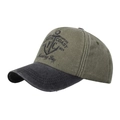 Gorra de béisbol vintage verde oliva con bordado de ancla y visera en contraste - Ajustable / Verde Militar