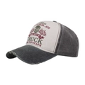 Vintage washed contrast trucker hat featuring distressed brim and truck graphic print - Adjustable / Army Green