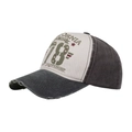 Vintage gray and cream baseball cap with CALIFORNIA 78 print and distressed brim detail - Adjustable / Army Green