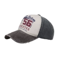 Berretto da baseball vintage bicolore beige e grigio scuro con stampa atletica 56 - Regolabile / caffè