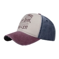 Gorra de béisbol retro con costuras en contraste y bordado LIFEFAST vintage - Ajustable / Burdeos