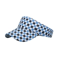 Visera de sol de tablero de ajedrez azul y negro para protección solar en verano - Ajustable / Azul