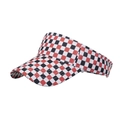 Visera de sol para exterior con patrón de cuadros rojos y negros en tela de lona - Ajustable / Rojo
