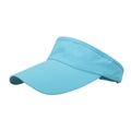 Sky blue quick-dry sun visor hat with laser-cut ventilation holes for outdoor hiking - Adjustable / Lake Blue