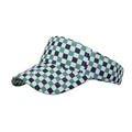 Visera de sol con diseño de cuadros verdes y blancos para actividades al aire libre - Ajustable / Verde
