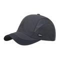 Dark grey quick-dry sports baseball cap with breathable mesh and SPORTS logo tag - Dark Gray