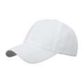 White quick-dry baseball cap with breathable laser-cut mesh and curved brim for hiking - White