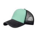 Contrast mint green and black mesh trucker hat with a vintage washed finish - Adjustable / Green