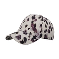 Berretto da baseball beige con stampa leopardata viola e dettagli glitterati oro - Beige