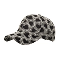 Cappellino da baseball nero con ricamo a cuore bianco e visiera curva, vista laterale - Ricamo Cuore Bianco e Nero