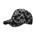 Cappellino da baseball nero con motivi di ancore e timoni per protezione solare - Nero
