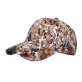 Stijlvolle honkbalpet met abstracte bloemenprint en gouden glitterende accenten - Bruin