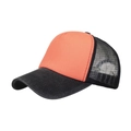 Classic orange and black trucker cap with breathable mesh and reinforced brim design - Adjustable / Apricot Pink