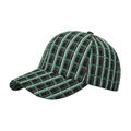 Berretto da baseball classico a scacchi verdi e bianchi in tessuto tweed testurizzato - Nero
