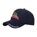 Cappellino da baseball blu navy California Republic con bandiera ricamata e visiera - Blu Notte