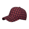 Classic red plaid baseball cap with vintage British pattern and adjustable fit - Red