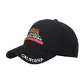 Berretto da baseball nero California Republic con orso ricamato e dettagli logo laterali - Nero