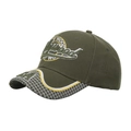 Cappellino da baseball verde militare con ricamo Hollywood e visiera a scacchi - Verde Militare