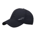 Black breathable baseball cap with side letter print and quick-dry mesh fabric - Navy Blue